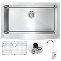 Anzzi Elysian Farmhouse 36" Kitchen Sink with Opus Faucet in Polished Chrome KAZ3620-035